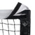 White background, close up product image of the right upper corner of the JOOLA Compact Pickleball Practice Net. Image shoes the velcro that connects the net to the pole.
