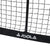 White background, close up of the JOOLA logo on the bottom middle of the JOOLA Compact Pickleball practice net.