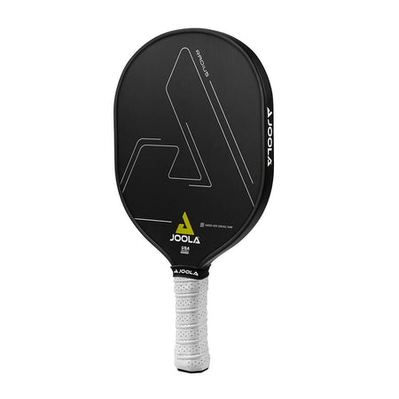 White Background Image: JOOLA Radius CGS 14 pickleball paddle, white gripped handle, black surface.