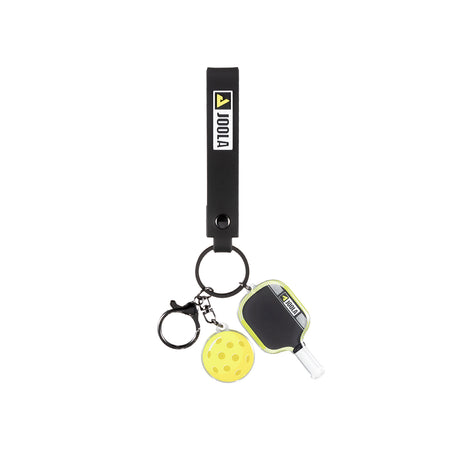 Anna Bright Scopeus Pro IV keychain with paddle and ball charm featuring Joola logo on a white background