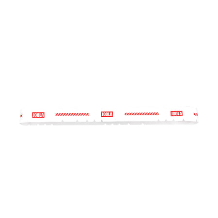 White background, picture of an unrolled roll of JOOLA Pro IV edge guard tape.