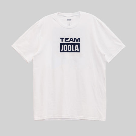 Gray background, product image of the Team JOOLA graphic tee.