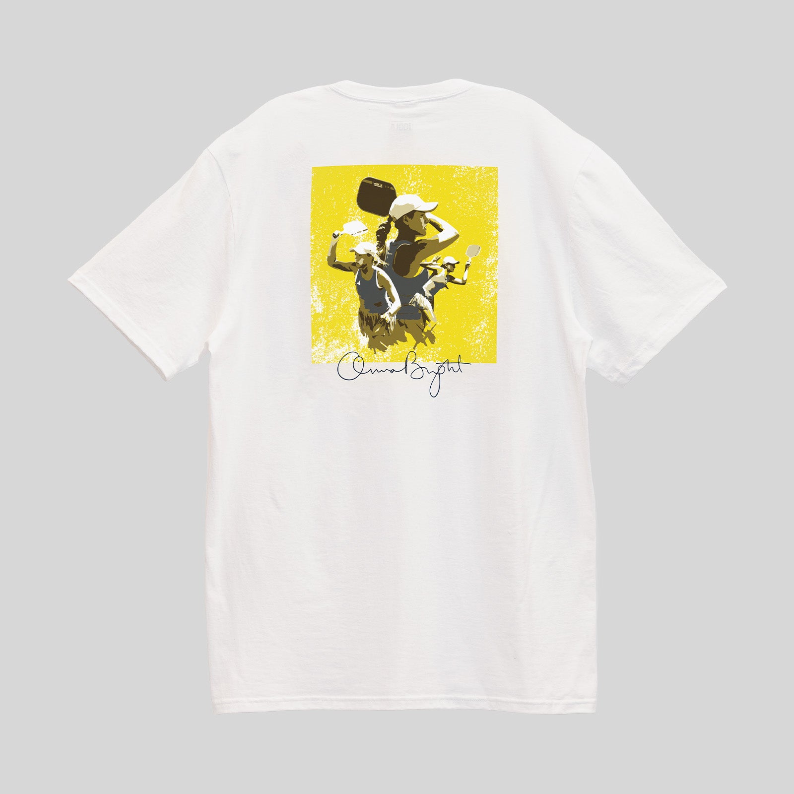 Gray background, product image of the JOOLA Anna Bright Illustrated Graphic Tee.