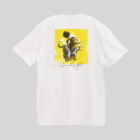 Gray background, product image of the JOOLA Anna Bright Illustrated Graphic Tee.
