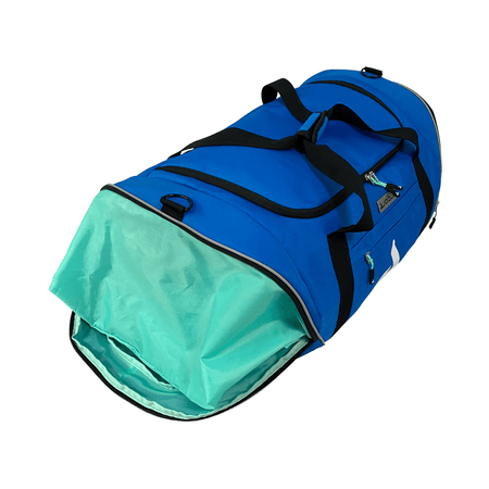 White Background Image: Product image of a Black and blue JOOLA Vision II Duffle Bag. #Blue