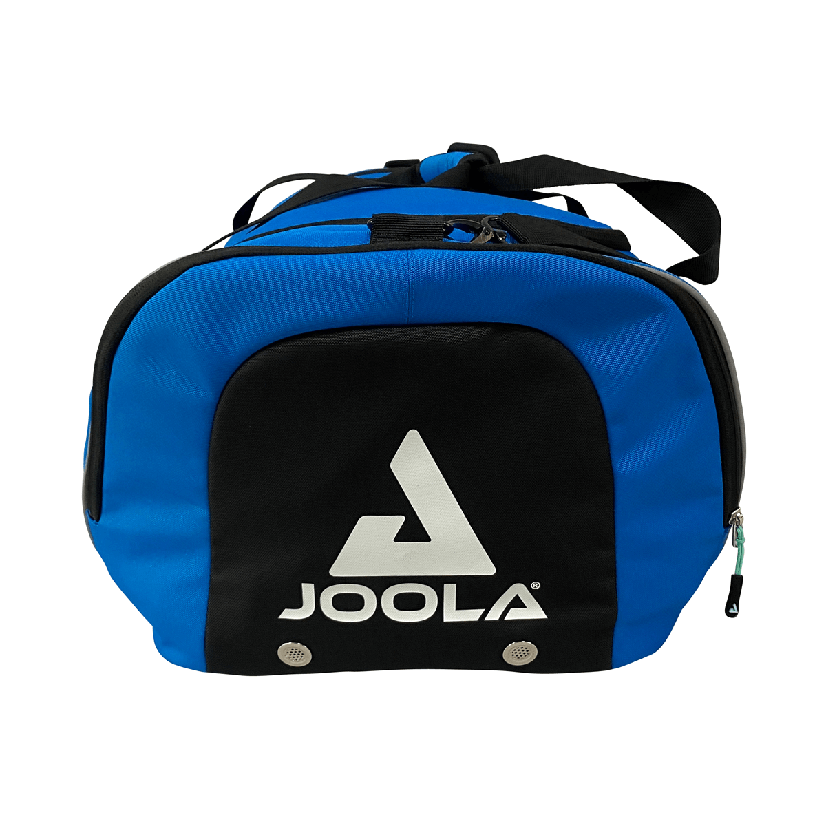 White Background Image: Product image of a Black and blue JOOLA Vision II Duffle Bag. #Blue