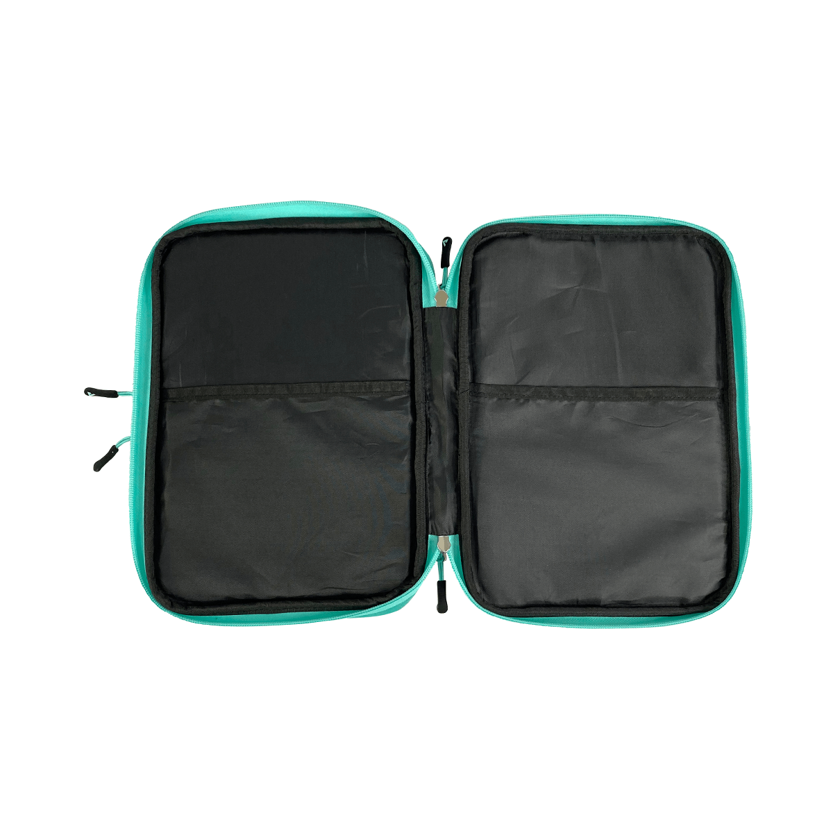 White Background Image: Open view of the JOOLA Vision table tennis racket case. #Black