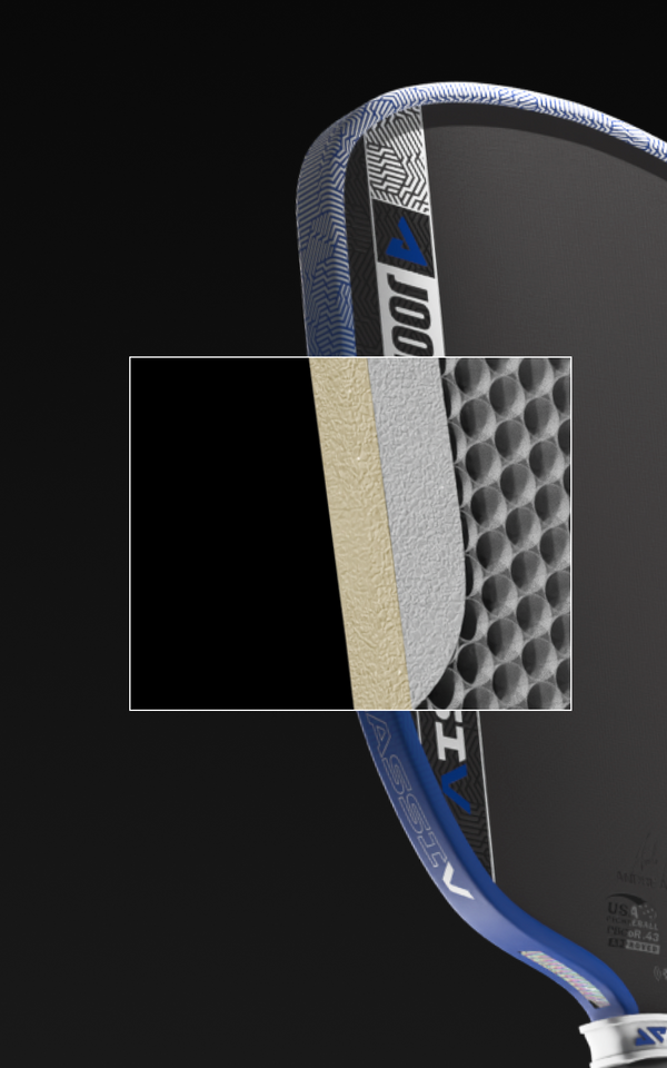 Close up of the Hyperfoam Edge Wall of the JOOLA Agassi Pro V.