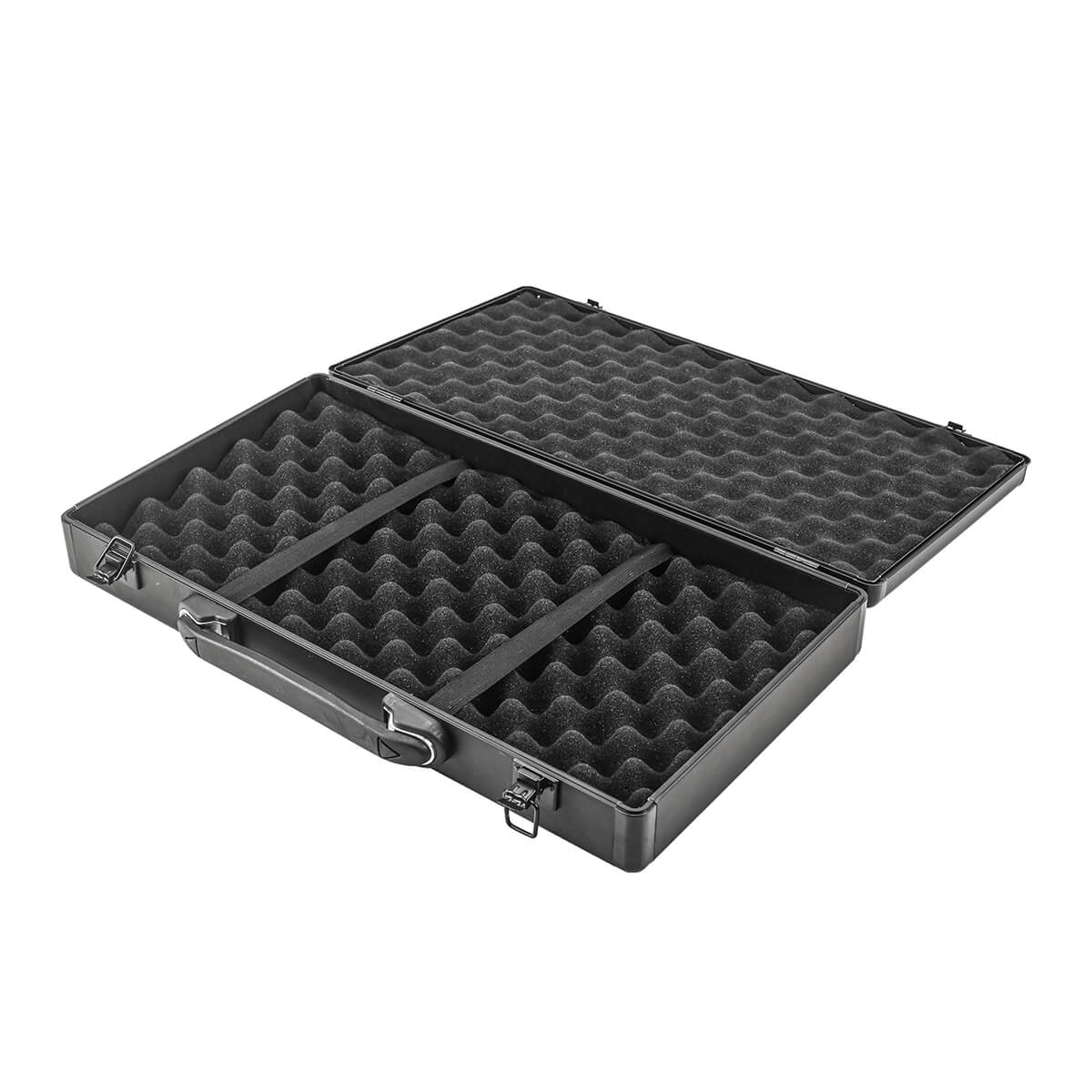 Product photo of the JOOLA Aluminum Paddle Case opened, showing the insulated inside