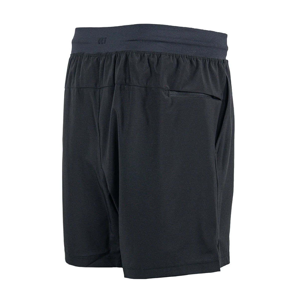 Product photo showing the back of the JOOLA Ben Johns Fluid Shorts in Black from a side angle #Black