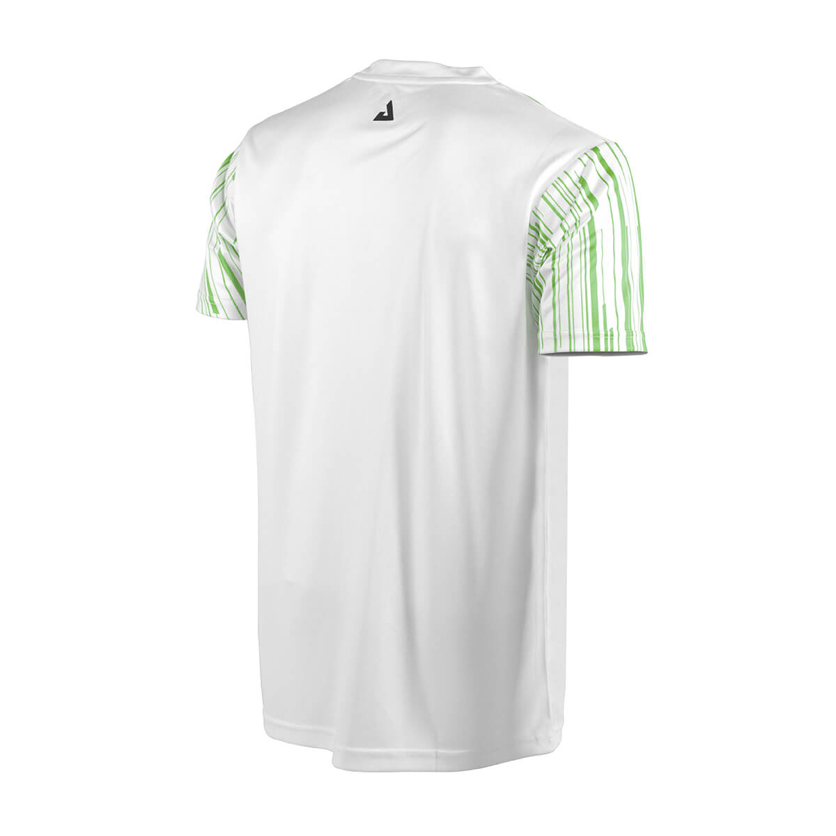 White Background Image: Back side of the Ben Johns Trigon Tee, Green and white. #Green