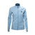 White Background Image: Long-sleeved JOOLA Contender Womens Jacket in Light Blue with zipper and black stacked JOOLA logo on left chest #Light Blue