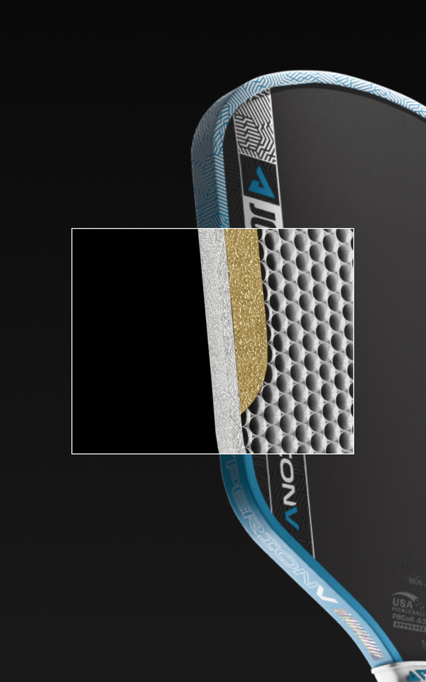 Close up the hyperfoam edge wall inside the JOOLA Hyperion Pro V.