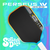 Pickleball paddle with 'Perseus' Pro IV branding on a colorful abstract background.