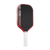 Pickleball paddle with red and black design on a white background