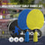 JOOLA table tennis infographic for the Vivid Outdoor Racket Set. Image shows one blue racket, one yellow racket, three JOOLA outdoor table tennis balls and a stylish zipper case.