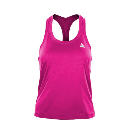 White background, image of a fuchsia red colored JOOLA women's tank top.