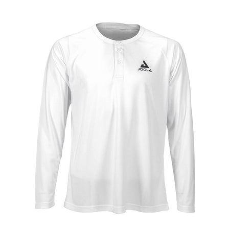 Product photo showing the front of the JOOLA Propel Longsleeve Henley in White #White