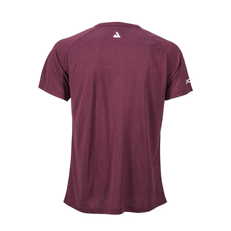 Product photo showing the back of the JOOLA Propel Short-Sleeved Henley in Burgundy #Burgundy