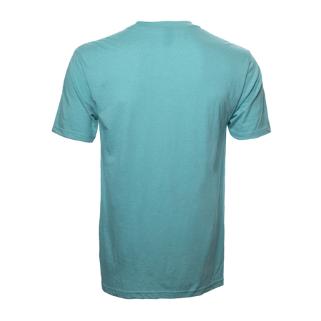 White Background Image: Back of JOOLA Scorpeus T-Shirt in Aqua Heather. #Aqua Heather