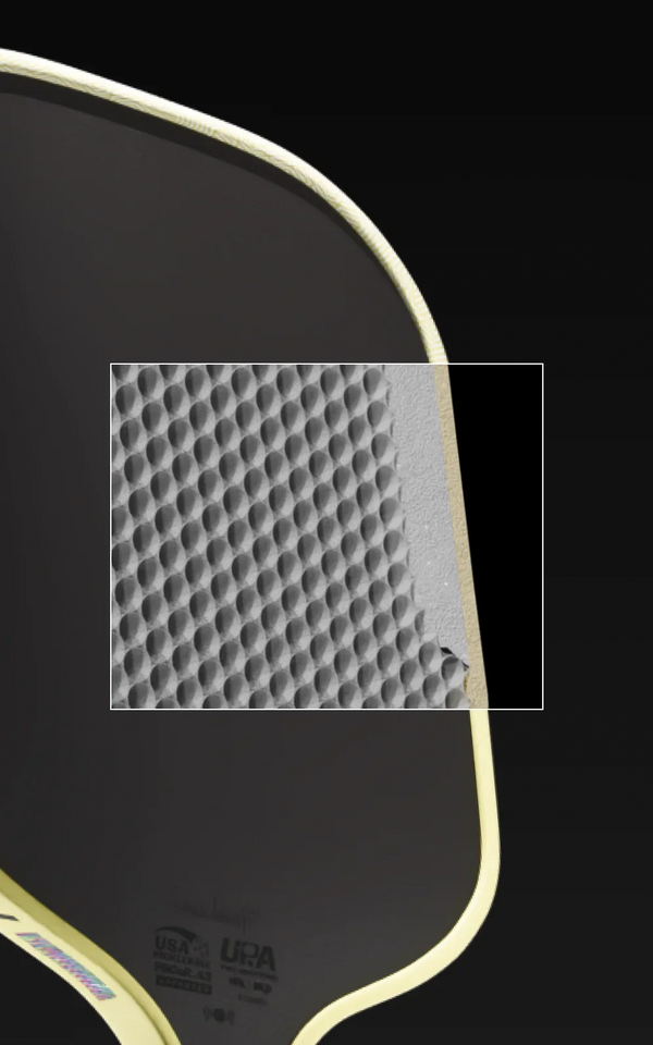 Close up on the Honey Comb Core inside a JOOLA Scorpeus Pro V.