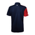 White Background Image: Back side of the Navy and Red JOOLA Sygma Polo. #Navy/Red