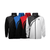 White Background Image: Line up of the JOOLA Synergy Jackets, black and grey, black and blue, black and red and black and white. #Synergy 