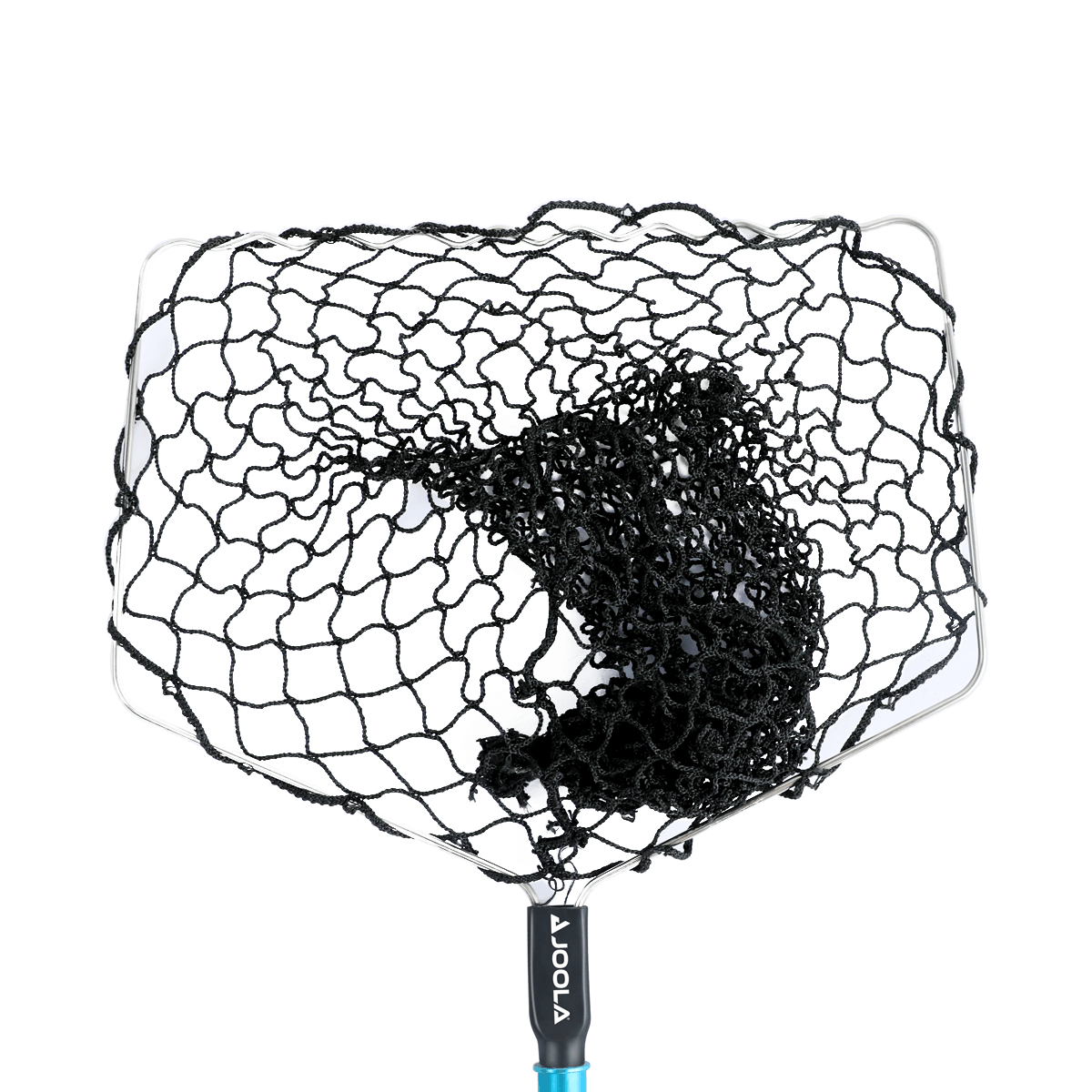 White Background Image: JOOLA Telescoping Ball Pickup Net with wide black mesh net