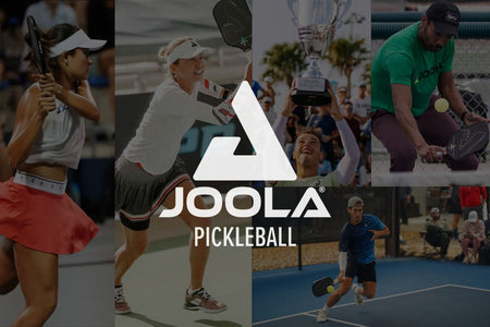 Collage of highlights from the APP Sacramento Open, overlayed with a white stacked JOOLA Pickleball logo