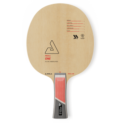 JOOLA Table tennis blade with wooden blade and red and black handle on a white background. Category