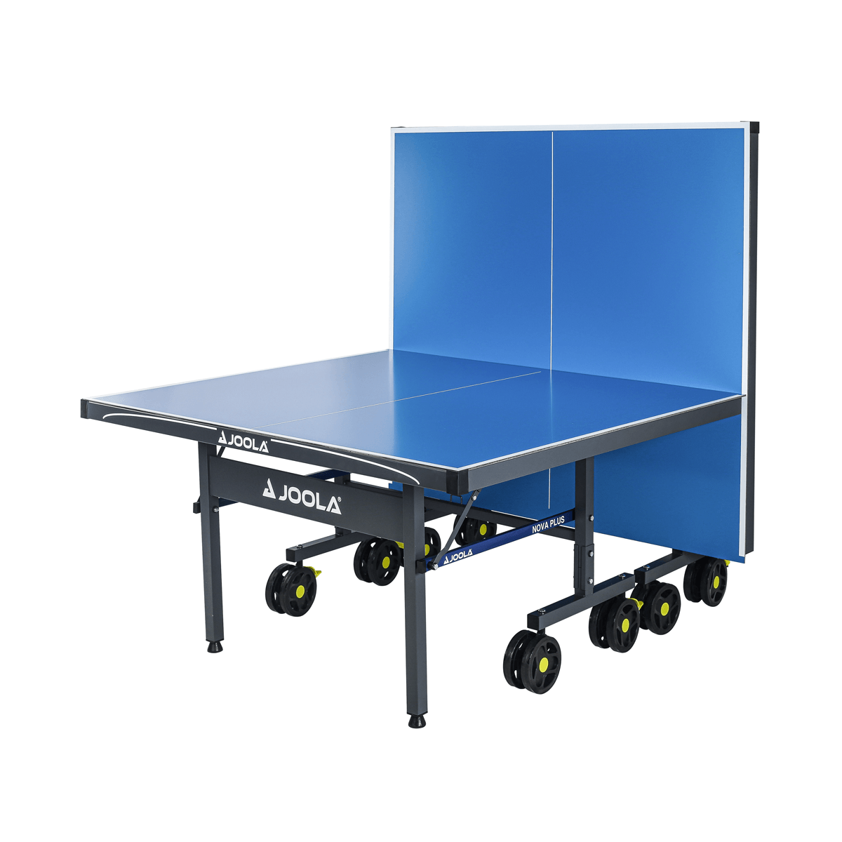 White Background Image: Half folded JOOLA Nova Pro Plus Table Tennis Table.