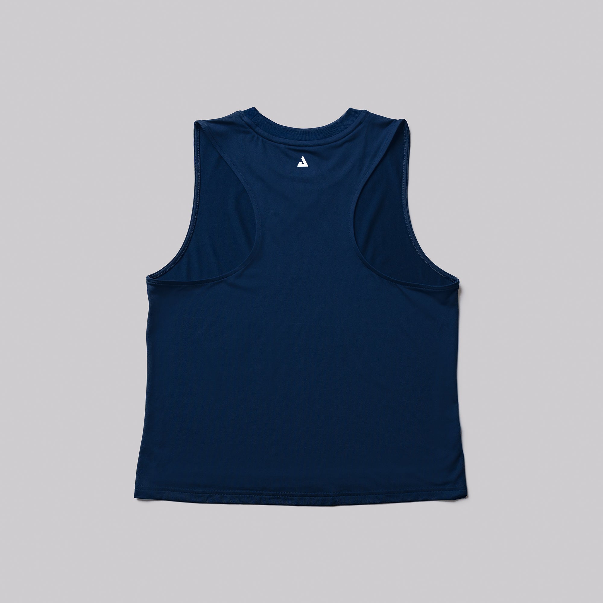 Product image of the back of a navy colored JOOLA women's court tank top.