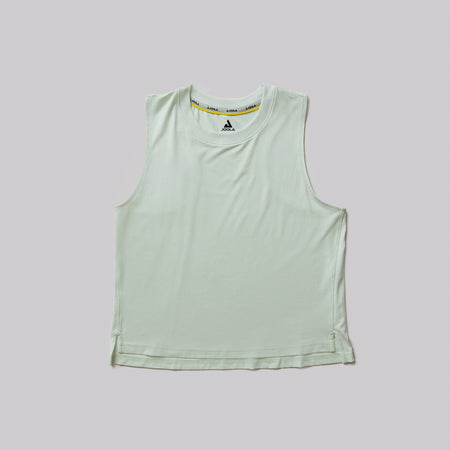 Product image of a hushed mint colored JOOLA women's court tank top.