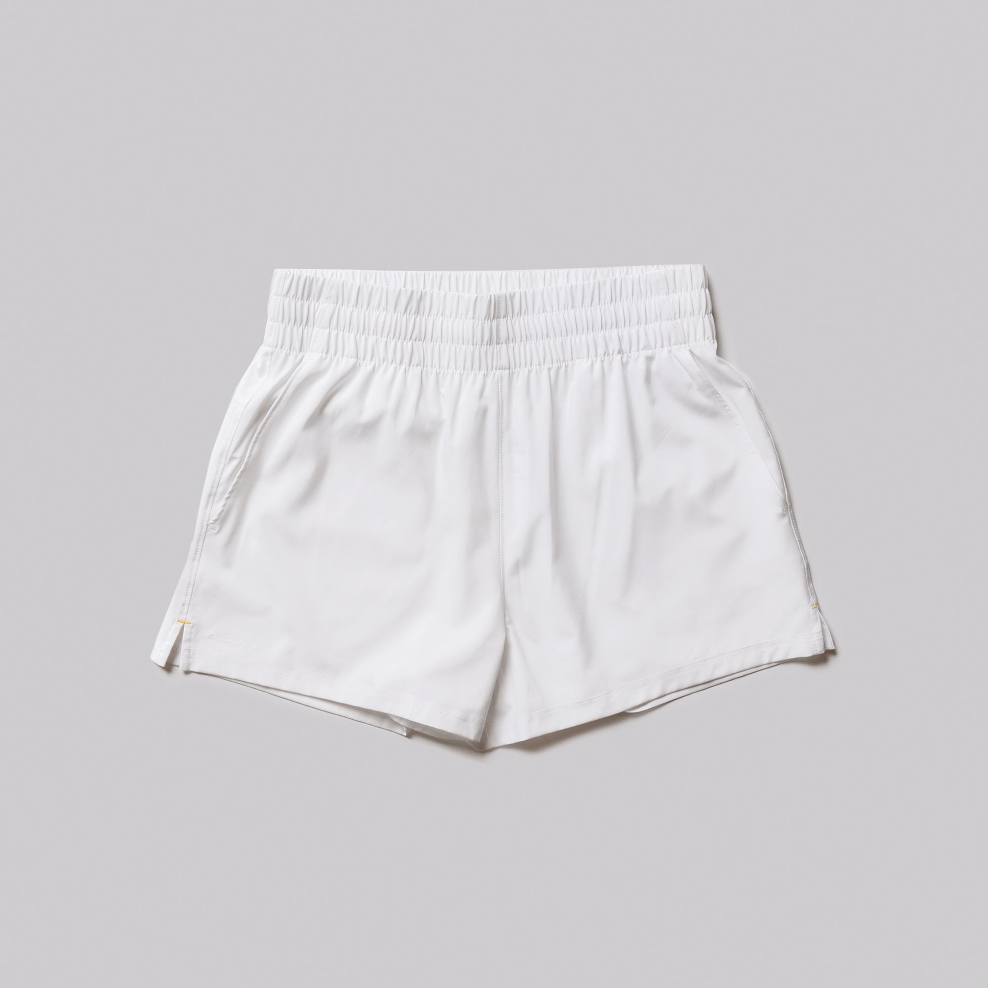 Product image of a pair of white JOOLA women's woven shorts.