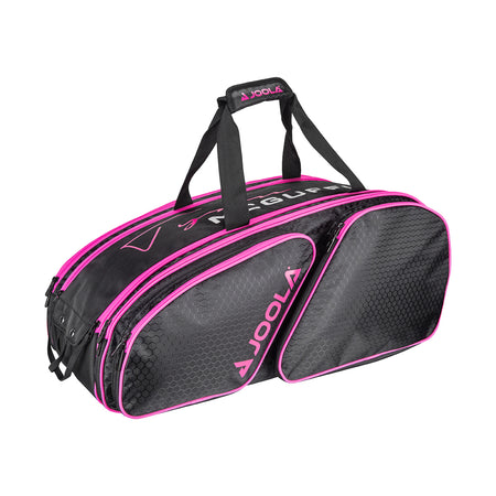 White background image, black and hot pink Tyson McGuffin Pickleball Tour Bag.