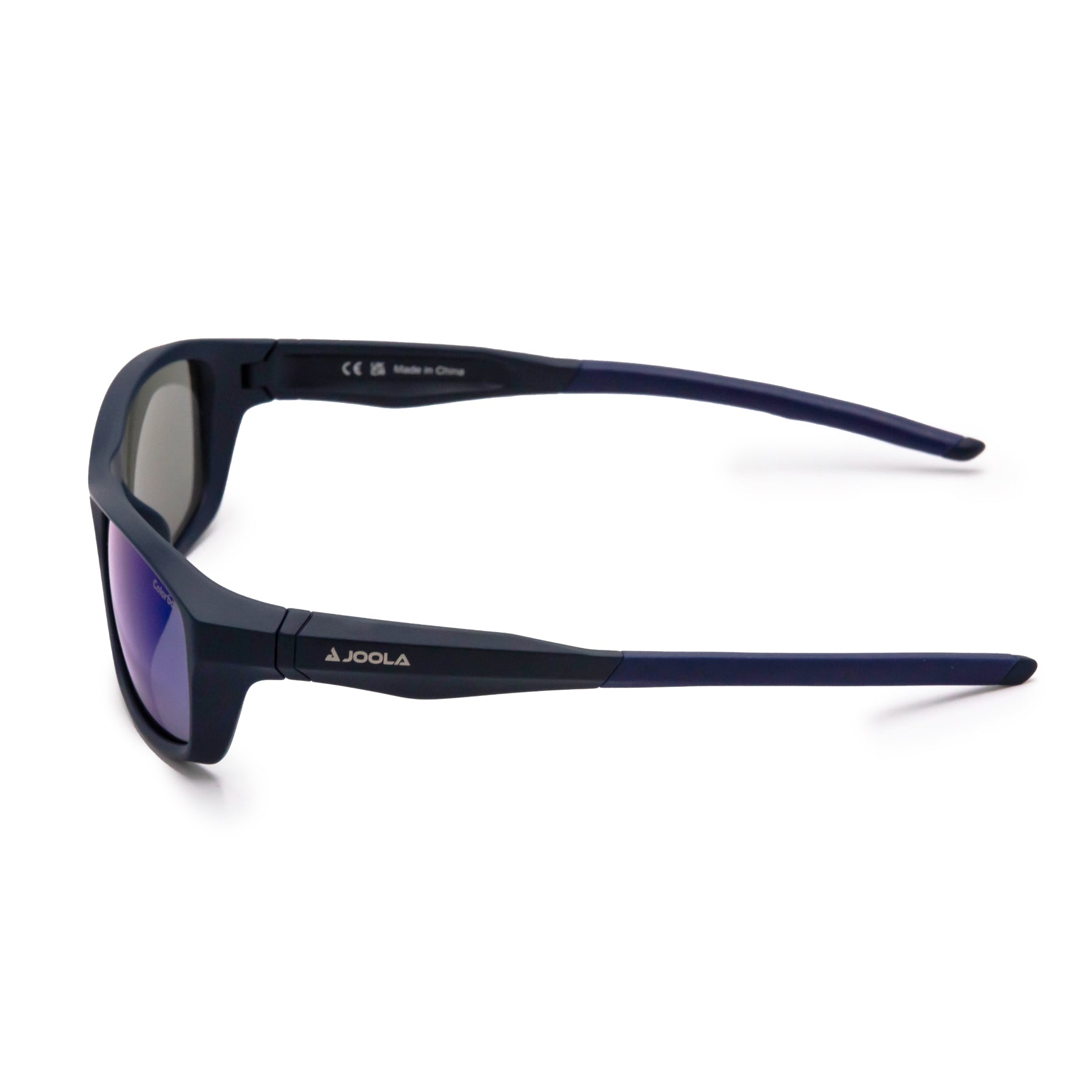 Product image showing a side view of the JOOLA RJX Enhance eyewear, matte navy.