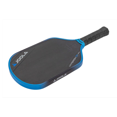 White background, product image of the JOOLA Hyperion 3S Simone Jardim pickleball paddle. Black handle.