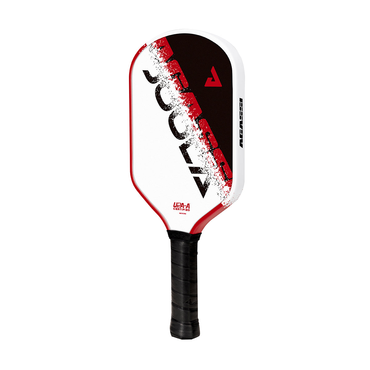 White background image, a slightly angled view of the limited edition Agassi x JOOLA pickleball paddle.