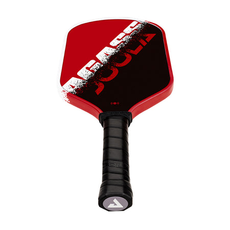 White background, product image of the Agassi x JOOLA pickleball paddle lying flat.