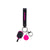 White background, product image of the JOOLA Tyson McGuffin 3S paddle and ball keychain. Pink.