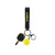 White background, product image of the JOOLA Anna Bright 3S paddle and ball keychain. Yellow.
