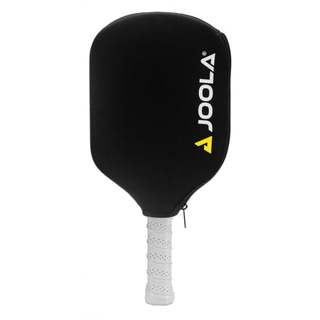 White Background Image: JOOLA elongated pickleball paddle cover. Black.