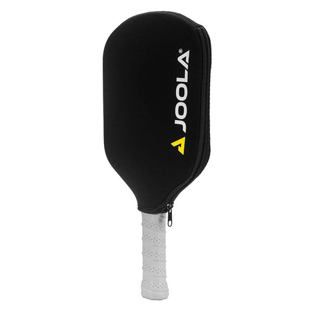 White Background Image: JOOLA elongated pickleball paddle cover. Black.