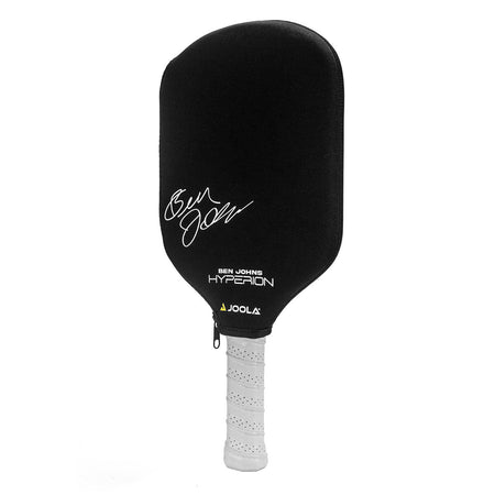 White Background Image: JOOLA Ben Johns autographed Hyperion Pickleball Paddle Cover, black.