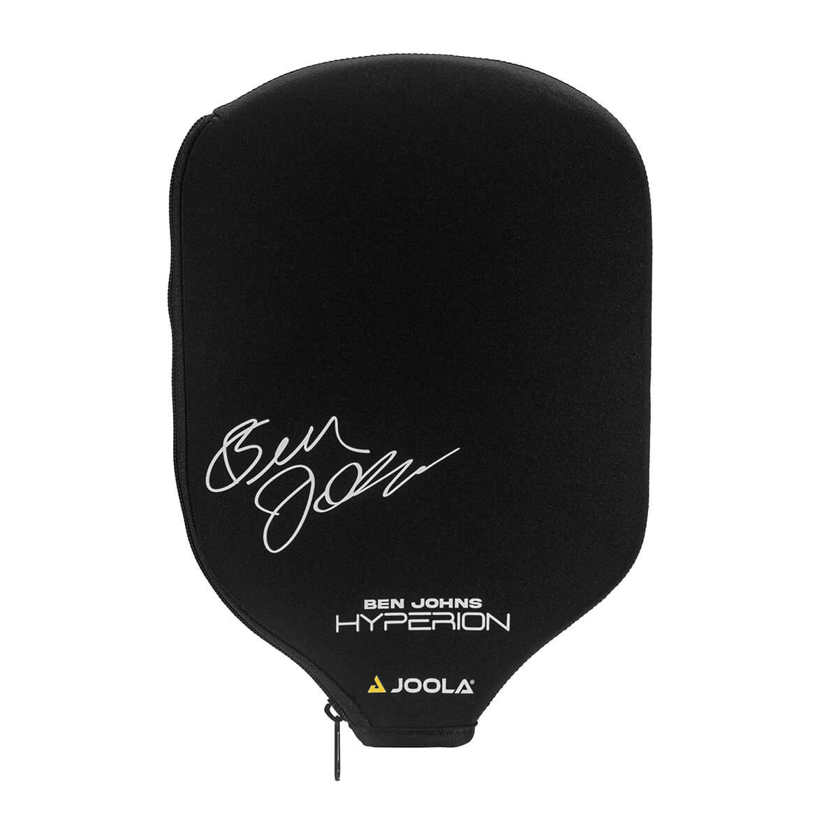 White Background Image: JOOLA Ben Johns autographed Hyperion Pickleball Paddle Cover, black.