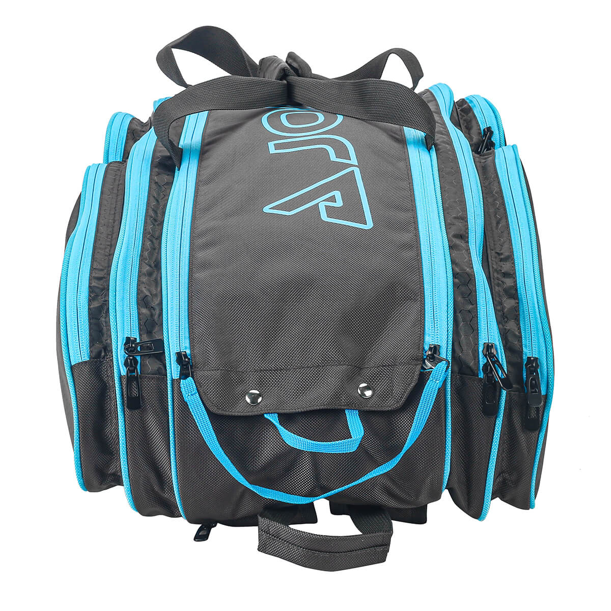 Product photo of the JOOLA Tour Elite Pickleball Duffle in Black & Light Blue #Black/Light Blue