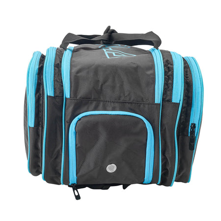 Product photo of the JOOLA Tour Elite Pickleball Duffle in Black & Light Blue #Black/Light Blue