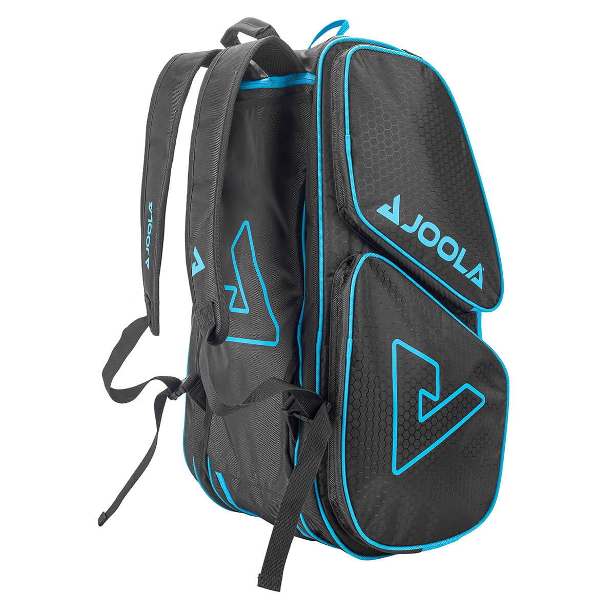 Product photo of the JOOLA Tour Elite Pickleball Duffle in Black & Light Blue #Black/Light Blue