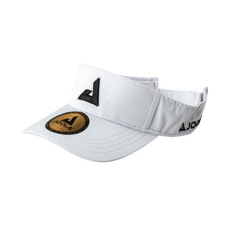 White Background Image: Angled view of the white JOOLA Trinity visor. #White