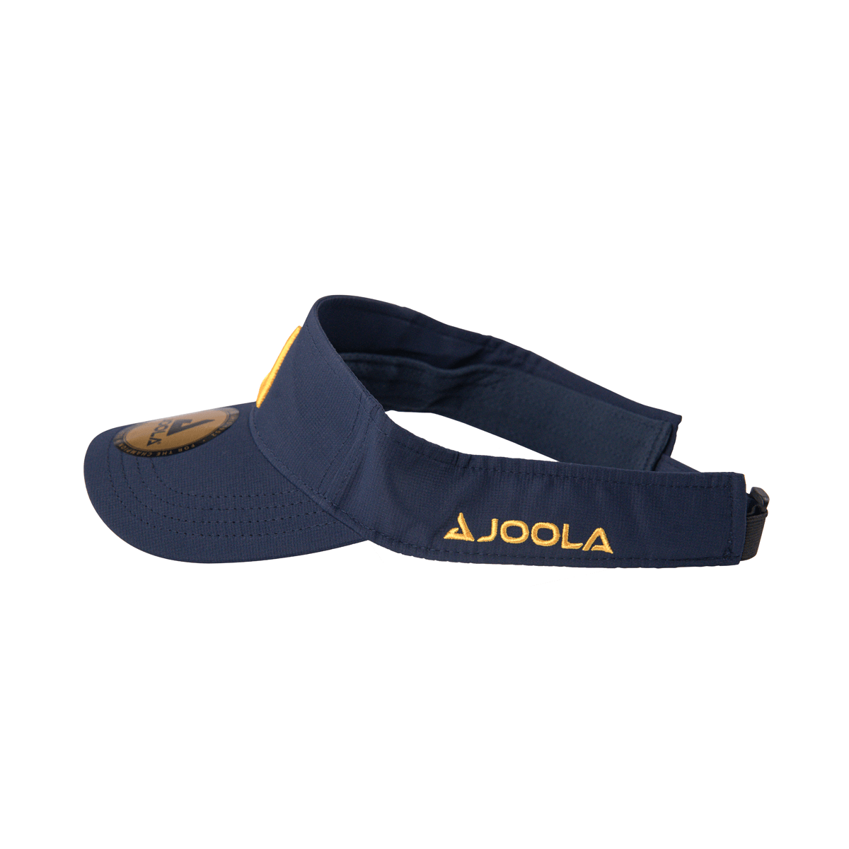 #White Background Image: Side view of the navy blue JOOLA Trinity visor. #Navy